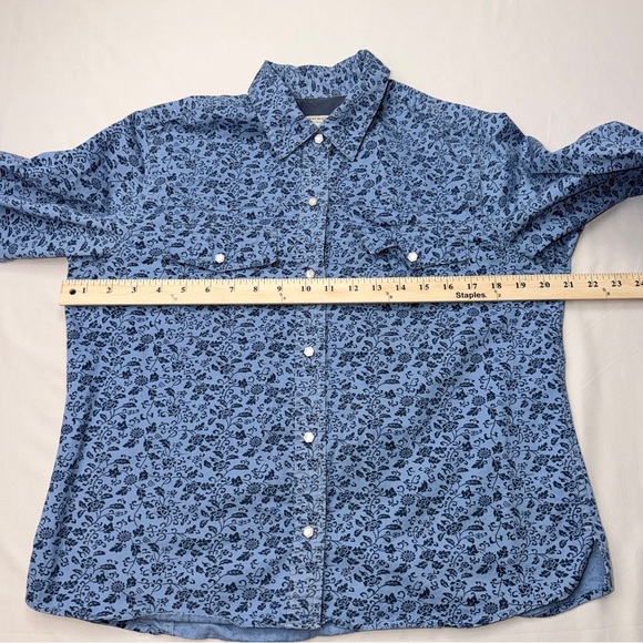 Royal Robbins Navy Snap-Up Shirt ditsy paisley pattern - Picture 4 of 8